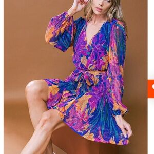 Flying Tomato FESTIVE FAVORITE WOVEN MINI DRESS